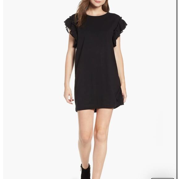 All Saints Senna Adelaide T-Shirt Dress Tiered Ruffled Eyelet Sleeves Size Small - Picture 10 of 10